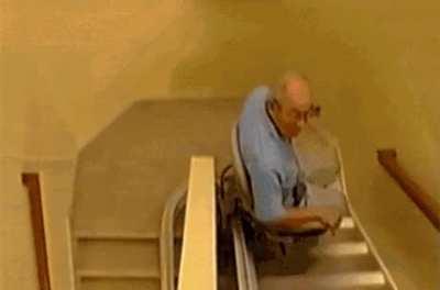 Casually going down the stairs...