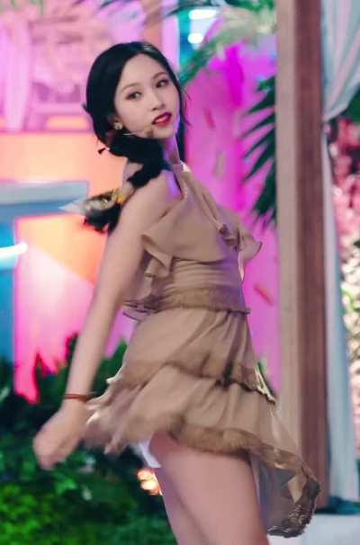 Mina - brown dress, alcohol free performance, SBS Inkigayo, 210613