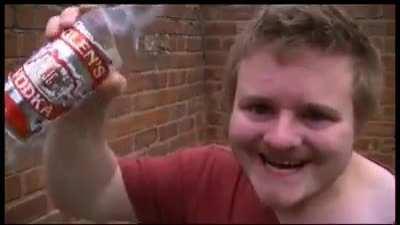 He drank the ENTIRE bottle...og video down, I only have the end