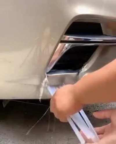 WCGW pulling a dented bumper using hot glue