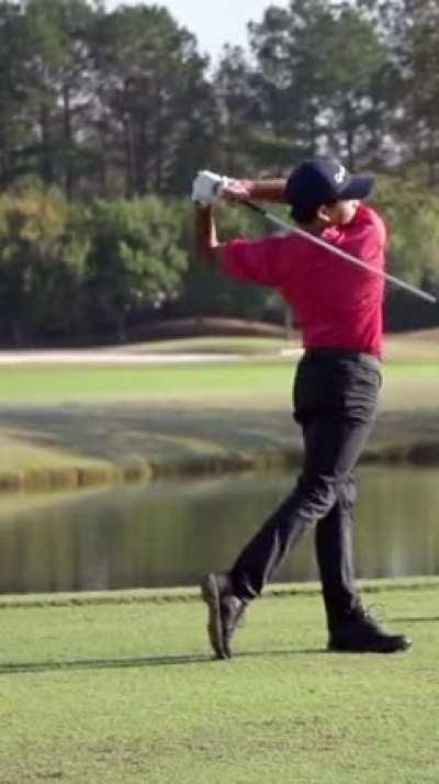 Charlie Woods slow motion swing from 2022 NB3