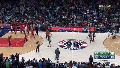 [Highlight] Tatum can't win the game and Harrell forgets the Wizards have a timeout, sending the game to double OT