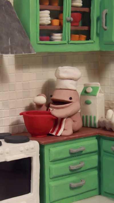 My clay mascot made me some pancakes! 