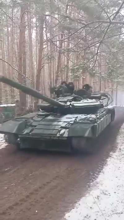 A Ukrainian tanks comes under fire in a rare friendly-fire incident at close rage