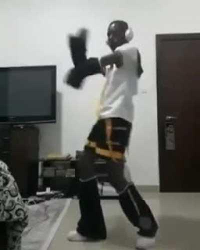 Chad showing off those dance moves with a unique outfit!