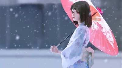 Snowing Kimono