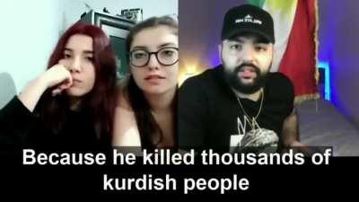 based turkish woman teaches a lesson to a kurd who lives in London.