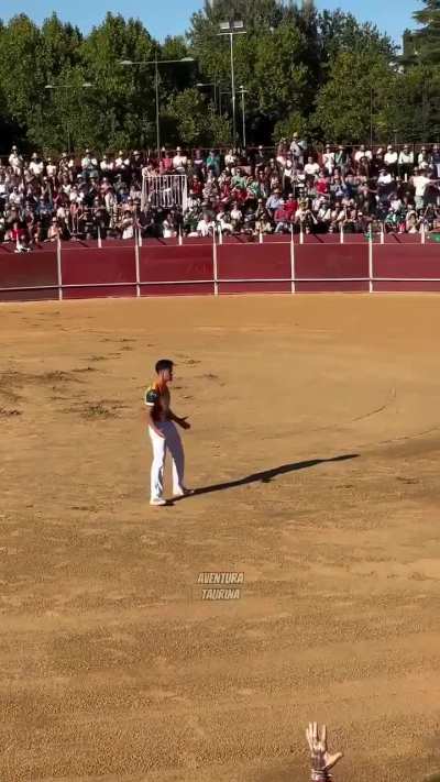 Yeah running away from a Bull.