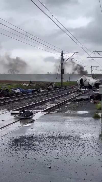 Train vs Truck aftermath 