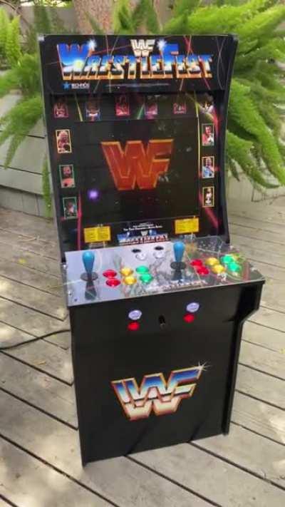 Converted a Street Fighter 2 into this. The video plays when you turn it on. Upgraded to nice pc speakers with a sub that bumps. Had to seal the inside up to prevent it from rattling.