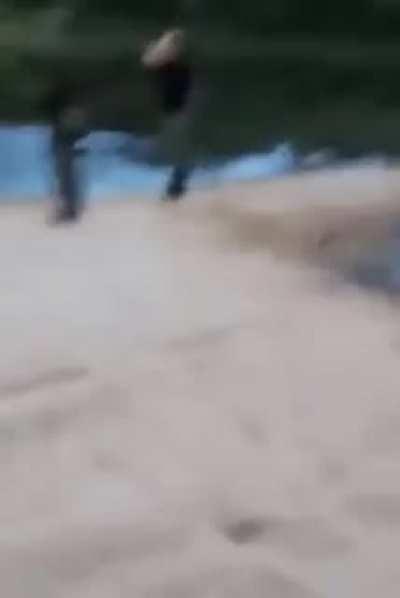 The way to get the car away looks likes unconventional...!!