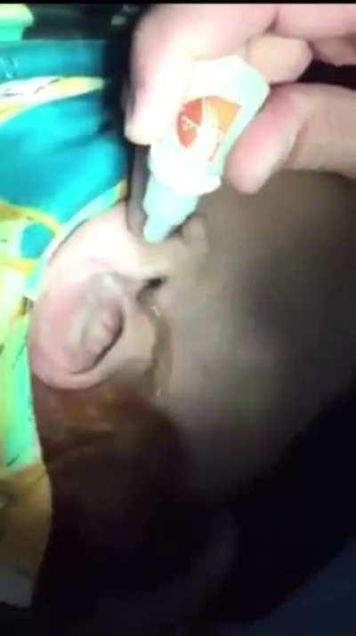 Why is he putting that in his ear OH GOD