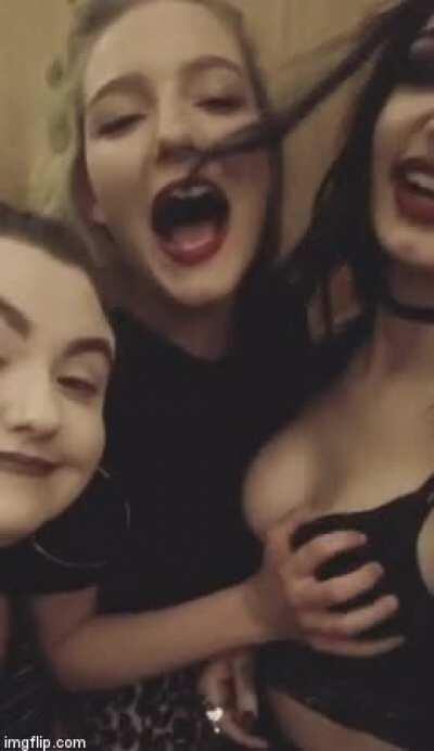 Paige's boob squeezed