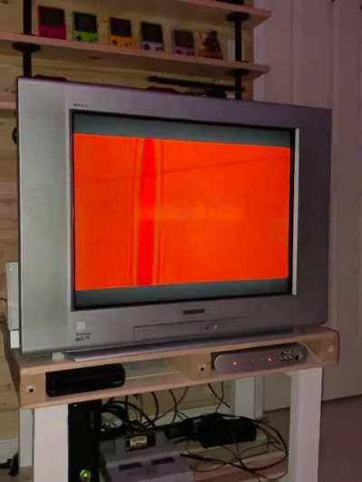 Watching the movie on a CRT, feels oddly appropriate