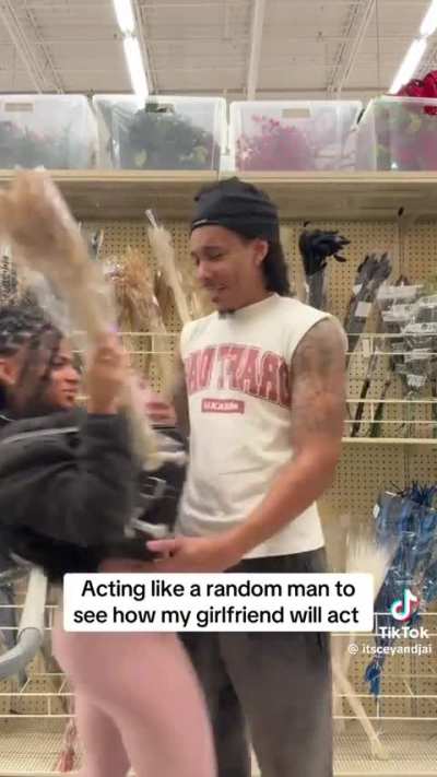 Jaimykel tiktok( she doing challenge the way how she goin act when guy come up. Sametime when she turn around tho sheesh gyatt😩)