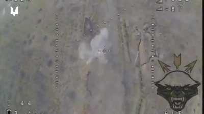 FPV Drone expertly drops explosives into a russian tank hatch