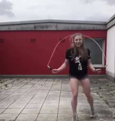 Dancing while skipping rope
