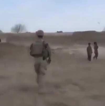 Crazy oil monkey attacking child