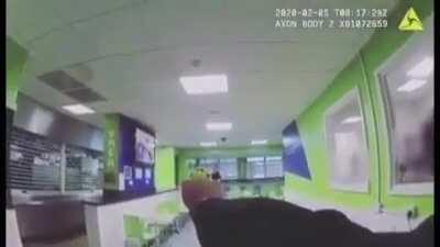 Man uses microwave as a weapon.