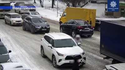 Driver rear-ends car twice