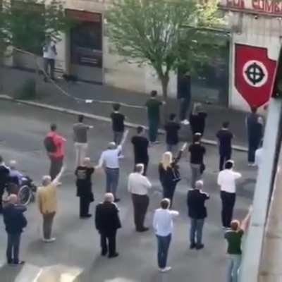 Daylight fascist meeting in Rome