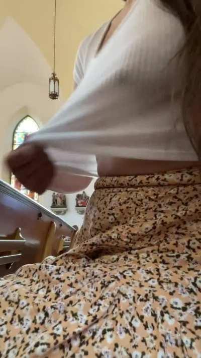Flashing my tits in church
