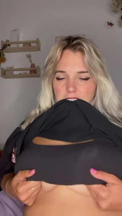 you never know what’s bouncing around under our big t-shirts