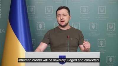 President Zelensky's latest address 08/03/22 with english subtitles. Duration 8m07