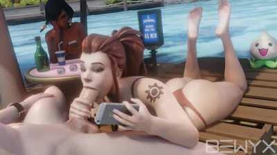 Brigitte Keeping Herself Entertain While Waiting (Bewyx) [Overwatch]