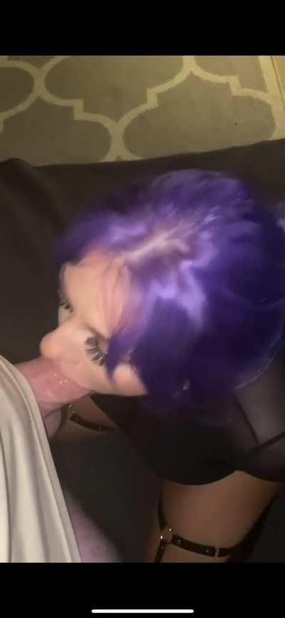 Such a thick cock but getting better at stretching my mouth