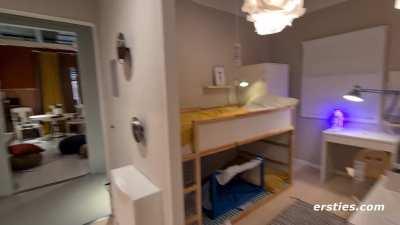 Making herself feel at home.