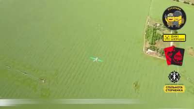 Drone footage of a Russian 