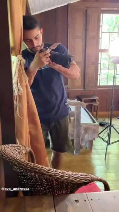 You know why he doesn't fuck her hard ? Cause his wife is behind the camera 😁