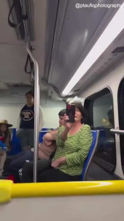 'Racist' Karen is kicked off United Airlines shuttle bus for vile attack on father and his kids