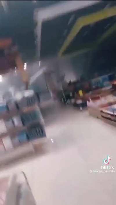 Crazy storm destroyes a store