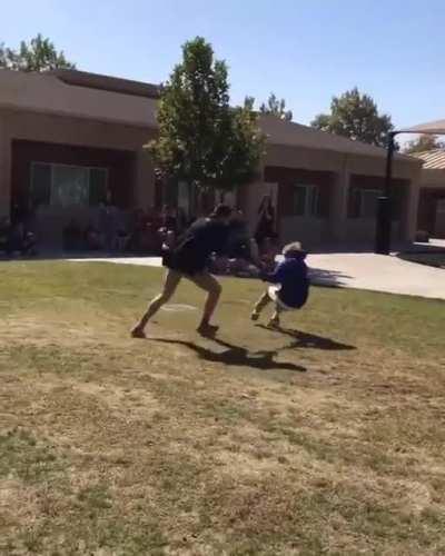 first to touch the trashcan loses