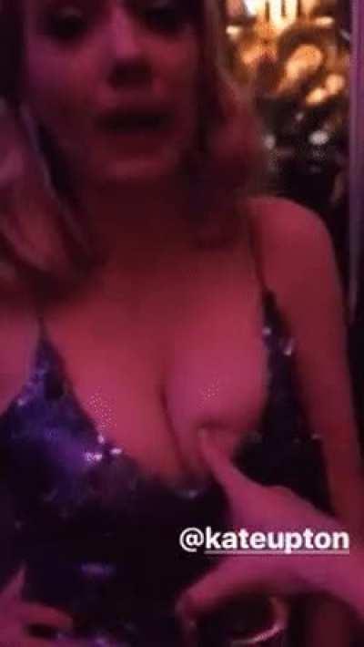 Kate Upton lets fans touch her huge tits