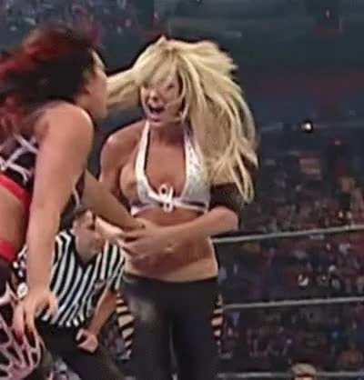 Michelle Mccool's boob slips out