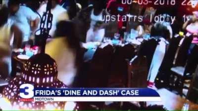 Group of 16 dine and dash on $420 restaurant bill. Even berate and shove staff.