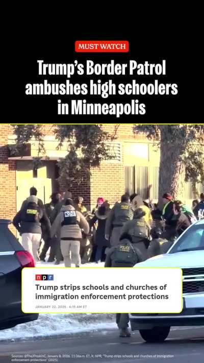 ICE agents in Minneapolis are now terrorizing children at school—this recklessness makes us LESS safe.