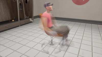 scout finds a spinning chair