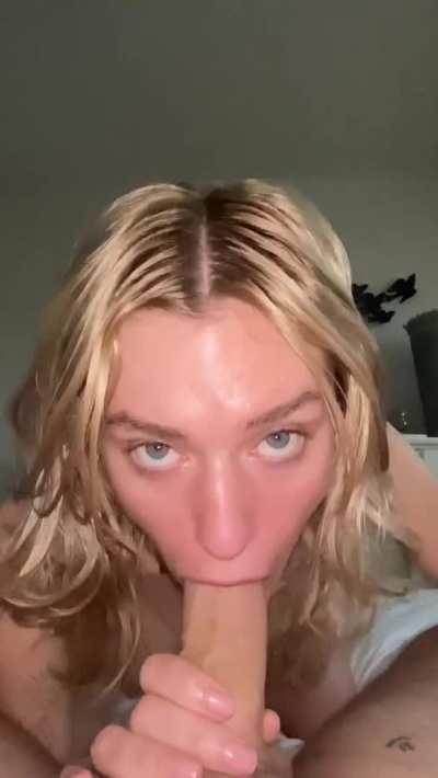 Giving him a blowjob before bed