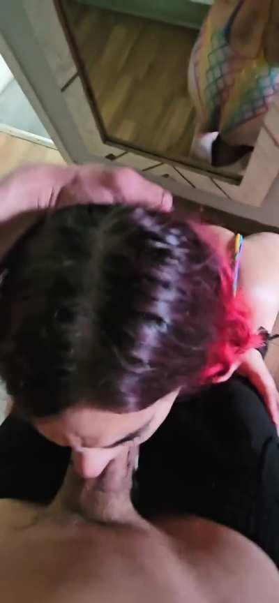 Got her addicted to worshiping my cock 