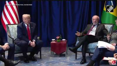 Trump e Lula respondendo se vão discutir sobre 