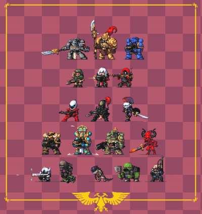 I made a small idle for every troop in 40k