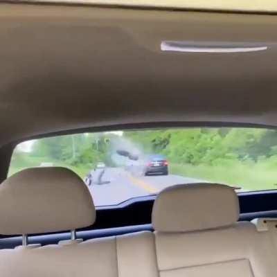 Idiot on a bike crashes