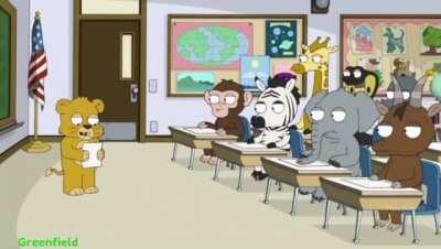 When I grow up I wanna stick my head through a circle at the beginning of movies and roar.