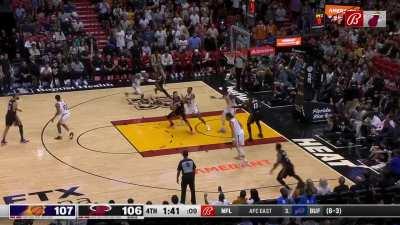 [Highlight] Kyle Lowry hits huge 3 to give Heat 2 point lead after being down as much as 13 in the 4th quarter