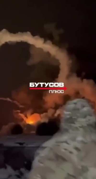 Russian soldiers film as their anti-air Pantsir S1 system is hit and explodes somewhere in Kursk region.