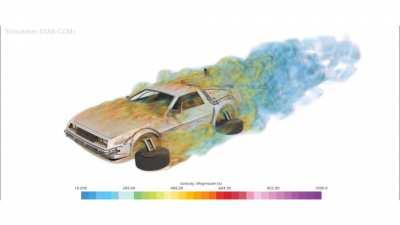 Delorean aerodynamics simulated on 160 compute cores